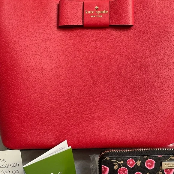 Authentic Red Kate Spade bag & zip around wallet… - Picture 2 of 4